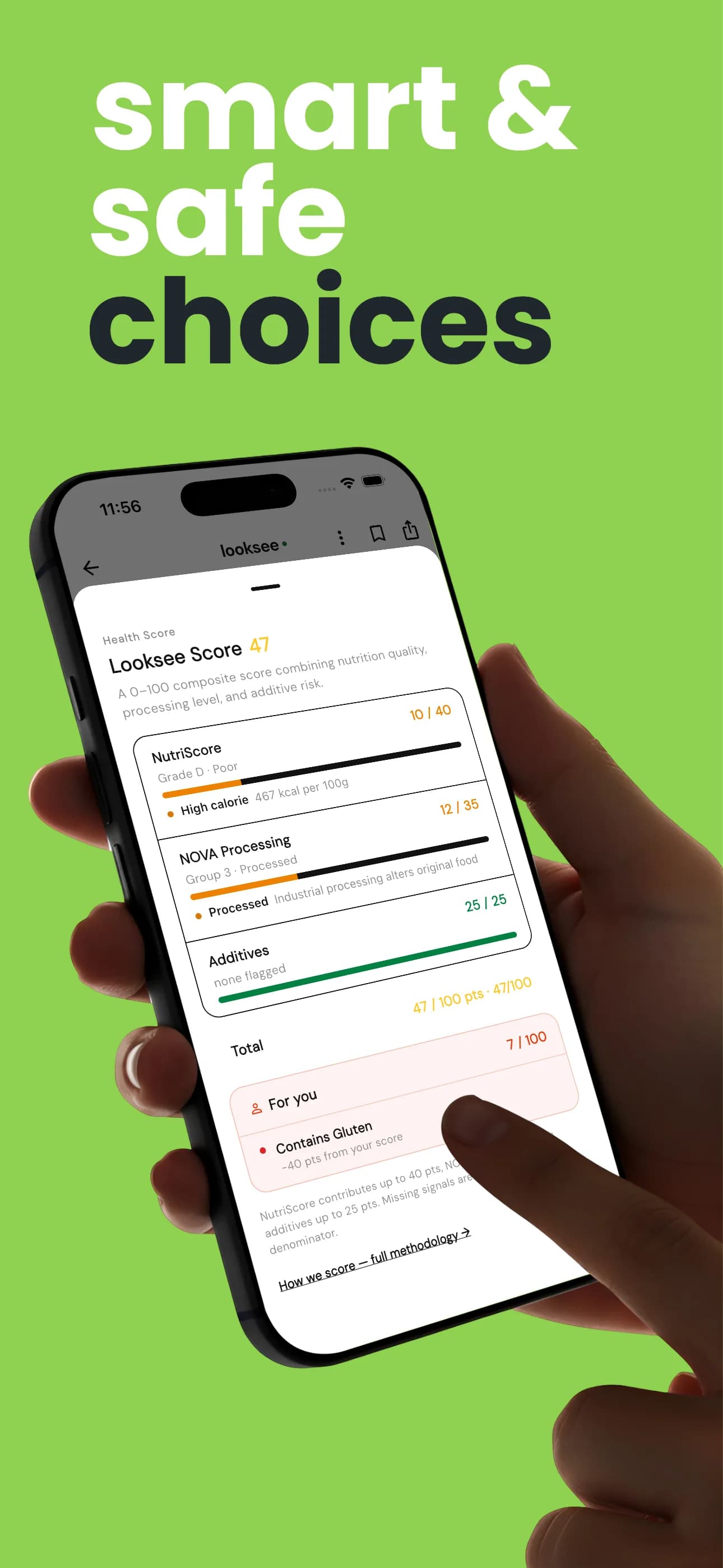 Looksee Score breakdown for smart, safe choices