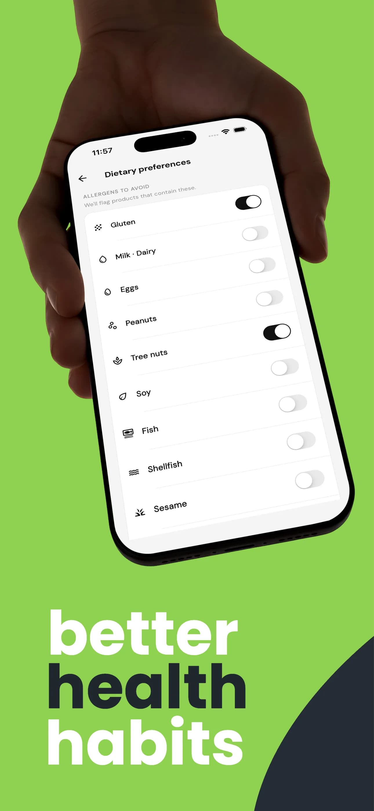 Dietary preferences and allergen flags in the Looksee app