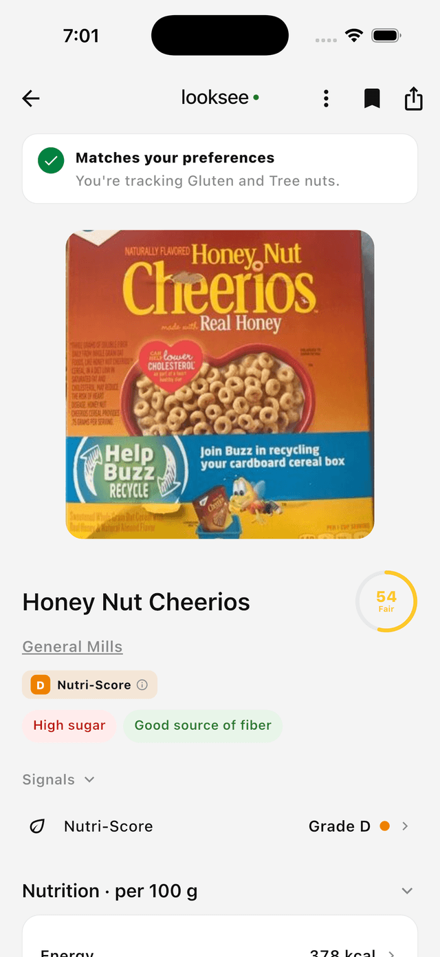 Looksee product page