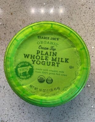 Organic plain whole milk yogurt
