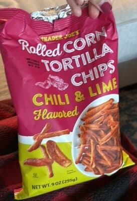 Rolled Corn Tortilla Chips Chili & Lime flavored