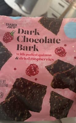 Dark chocolate bark w/raspberries
