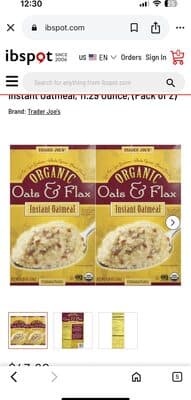 Organic Oats & Flax Instant Oatmeal