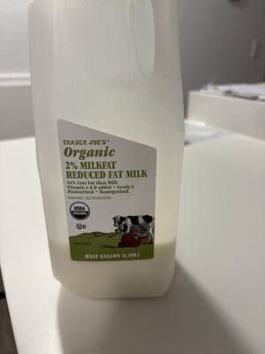 Organic 2% Milkfat Reduced Fat Milk