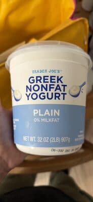 Greek Nonfat Yogurt Plain 0% Milkfat