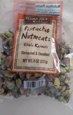 Pistachio Nutmeats Whole Kernels Unroasted & Unsalted