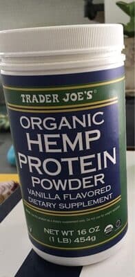 Organic Hemp Protein Powder Vanilla Flavored Dietary Supplement