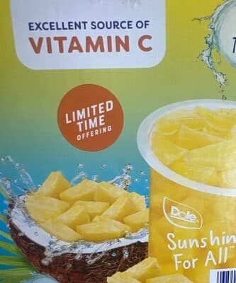 Pineapple tidbits in slightly sweetened coconut water