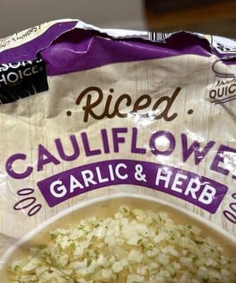 Riced cauliflower garlic and herb