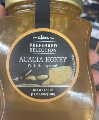 Acacia honey with honeycomb