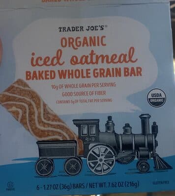 Organic iced oatmeal baked whole grain bar