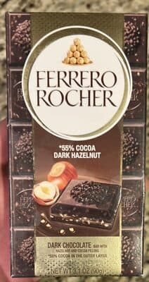 Dark Chocolate bar with hazelnut and cocoa filling
