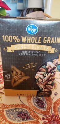 100% Whole Grain Penne Rigate Whole Wheat Macaroni Product
