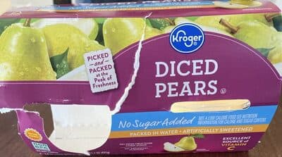 Diced Pears Snack Bowls