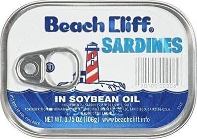 Sardines served in Soybean Oil