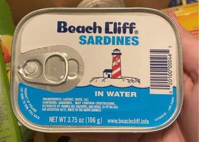 Sardines served in water