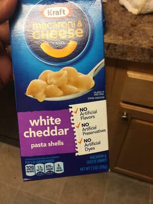 White Cheddar Pasta Shells As Packaged