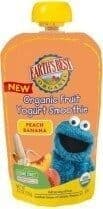 Organic fruit yogurt smoothie peach banana