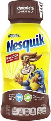 Ready to drink low fat chocolate milk