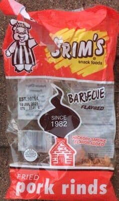 Barbecue flavored fried pork rinds