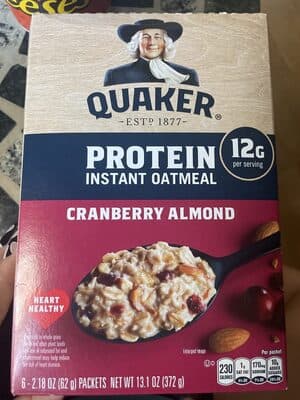 Protein Instant Oatmeal Cranberry Almond