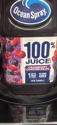 100% JUICE CRANBERRY CONCORD GRAPE