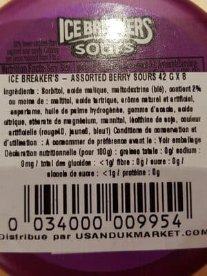 Icebreakers sours mixed berry strawberry cherry