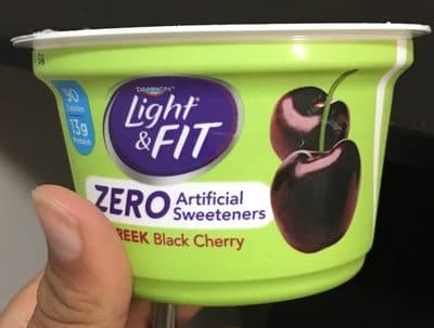 Greek black cherry nonfat yogurt