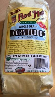 Organic whole grain corn flour stone ground