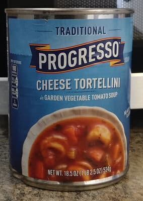 Cheese Tortellini in Garden Vegetable Tomato Soup