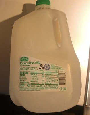 Reduced fat milk 2%