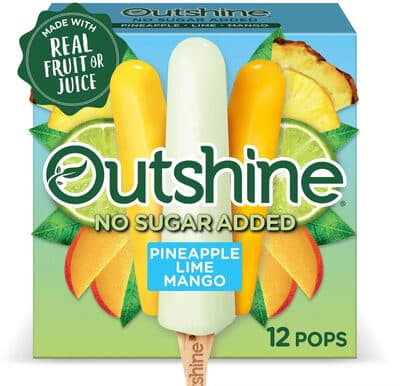 No Sugar Added Pineapple, Lemon, and Mango Frozen Fruit Mini Pops Variety Pack