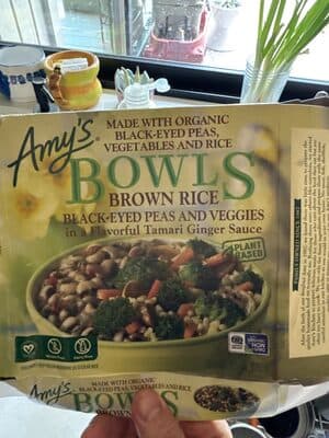 Brown Rice Black-Eyed Peas and Veggies in a Flavorful Tamari Ginger Sauce