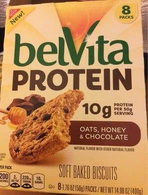 Oats, honey & chocolate protein soft baked biscuits, oats, honey & chocolate