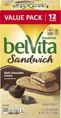 Dark chocolate creme sandwich breakfast biscuits