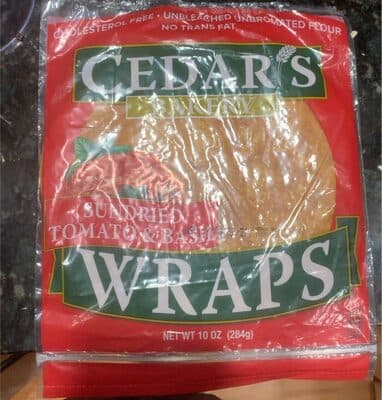 Sundried tomato & basil wraps