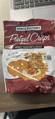 Pretzel Crisps Honey Mustard & Onion Deli Style Thin, Crunchy Pretzel Crackers