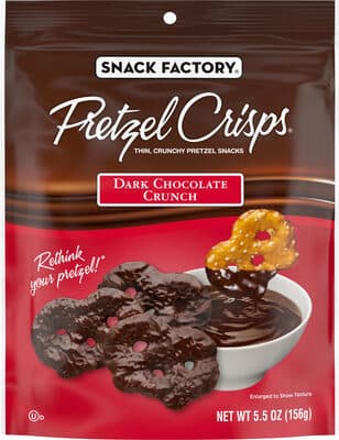 Thin, crunchy pretzel snacks