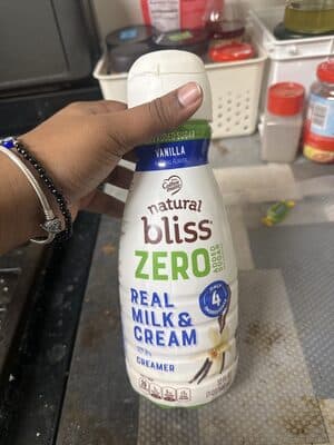 Zero natural bliss real milk & cream creamer