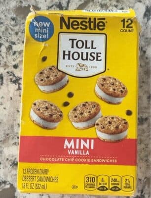 Mini Vanilla Chocolate Chip Cookie Sandwiches