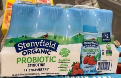 Organic 12 strawberry lowfat yogurt probiotic smoothie