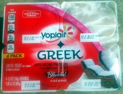 Greek Blended Coconut low fat yogurt