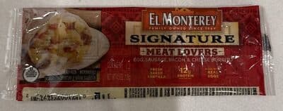 SIGNATURE MEAT LOVERS EGG, SAUSAGE, BACON & CHEESE BURRITO