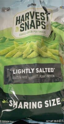 HARVEST SNAPS LIGHTLY SALTED Crispy BAKED VEGGIE SNACKS