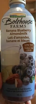 Fruit & almondmilk smoothie, blueberry banana almondmilk