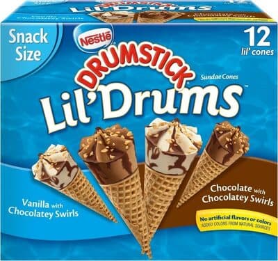 Drumstick Lil'drums Vanilla with Chocolatey Swirls Ice Cream