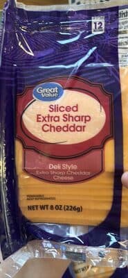 Sliced Extra Sharp Cheddar