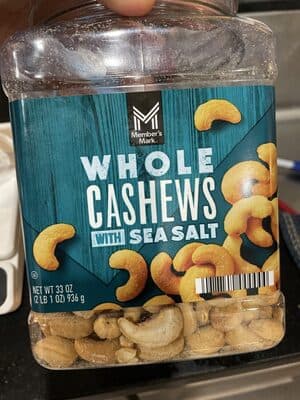 whole CASHEWS WITH SEA SALT