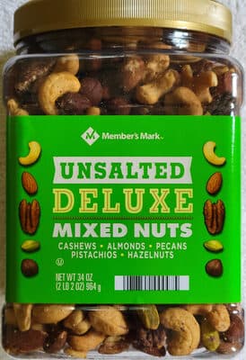 Unsalted deluxe mixed nuts, unsalted