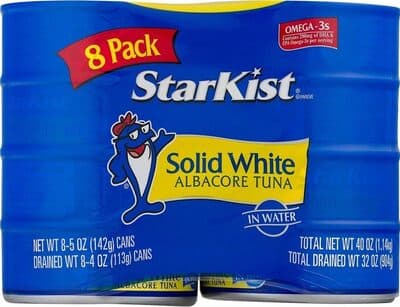 Solid white albacore tuna in water